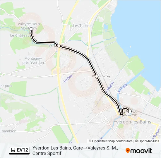 EV12 Bus Line Map