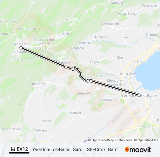 EV12 Bus Line Map