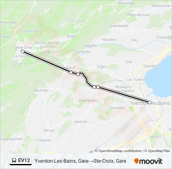 EV12 Bus Line Map