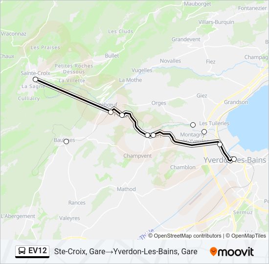 EV12 Bus Line Map