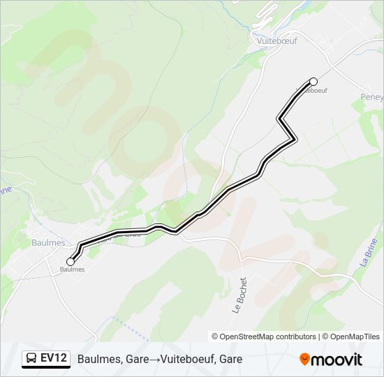 EV12 Bus Line Map