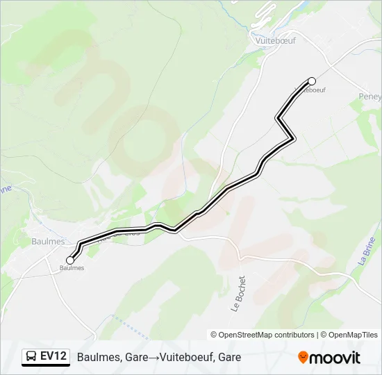 EV12 Bus Line Map