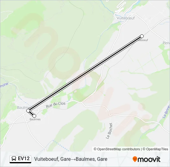 EV12 Bus Line Map