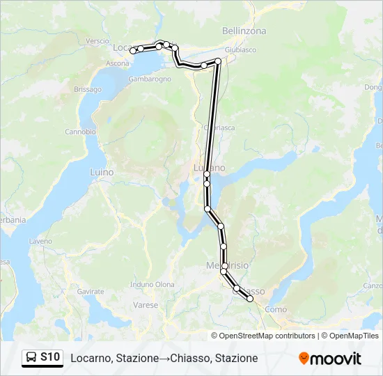 S10 Bus Line Map