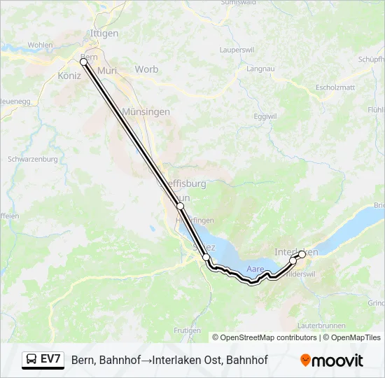 EV7 Bus Line Map