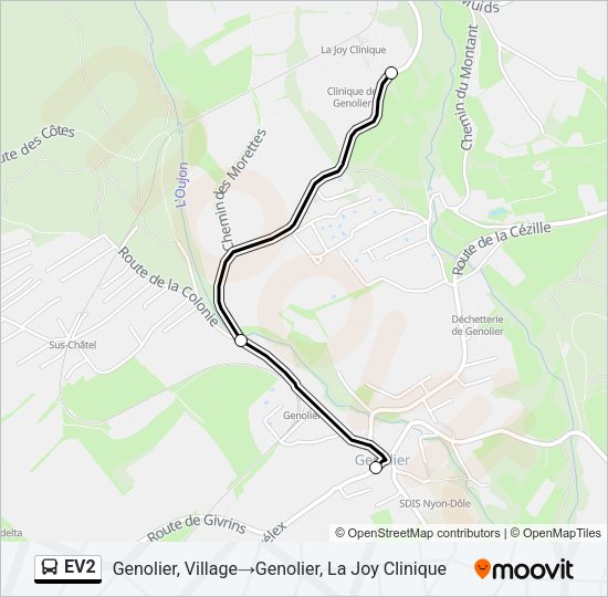 EV2 Bus Line Map