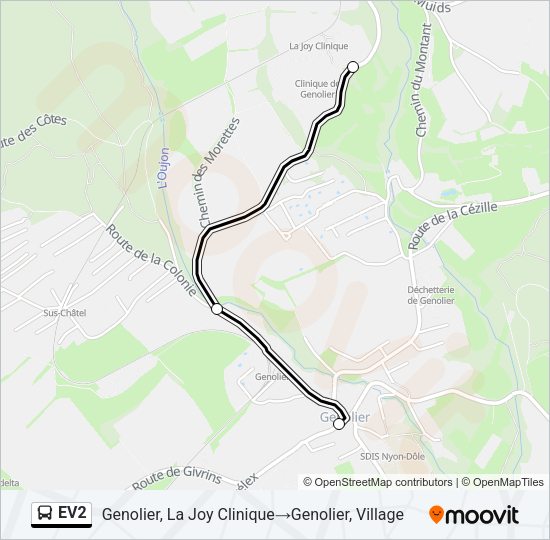 EV2 Bus Line Map