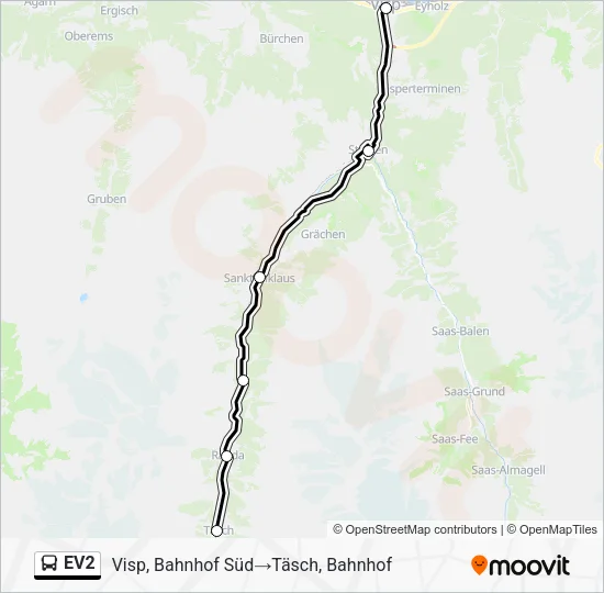 EV2 Bus Line Map