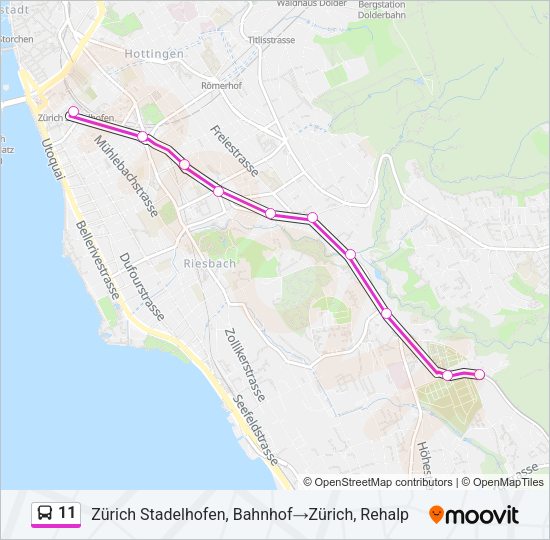 11 Bus Line Map