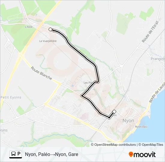 P Bus Line Map