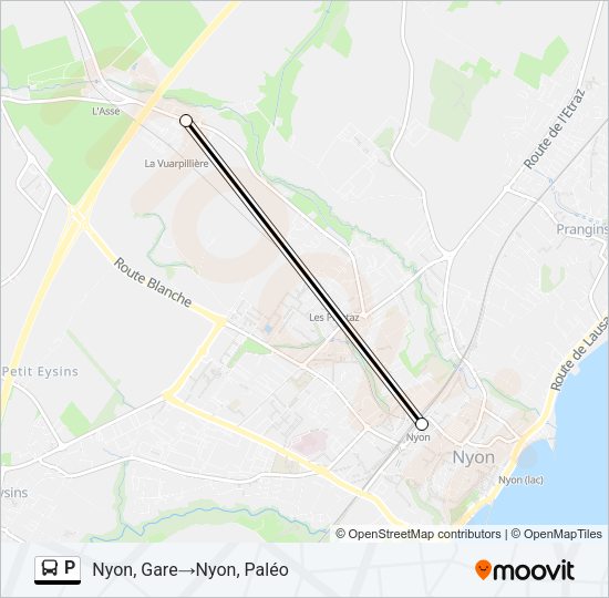 P Bus Line Map