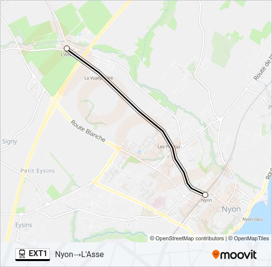 EXT1 Train Line Map