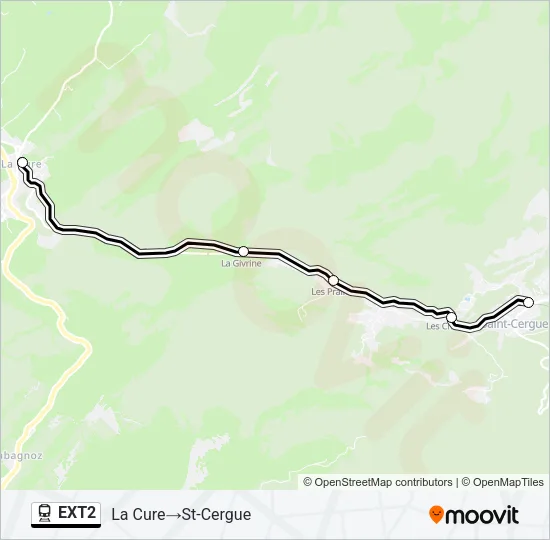 Plan de la ligne EXT2 de train