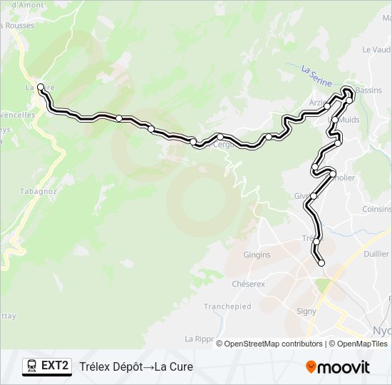 EXT2 Train Line Map