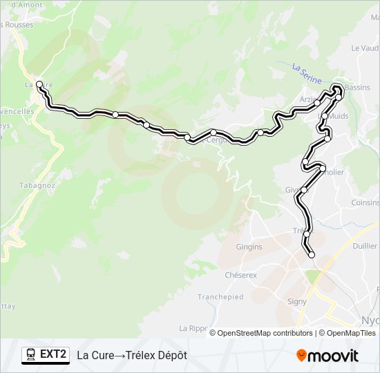 EXT2 Train Line Map