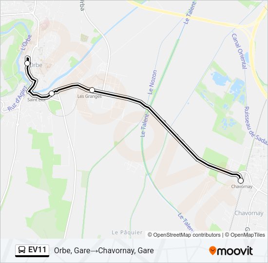EV11 Bus Line Map