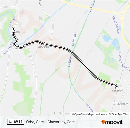 EV11 Bus Line Map