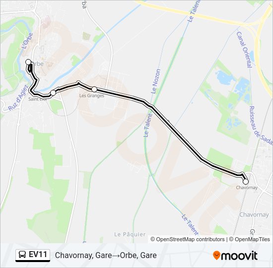EV11 Bus Line Map