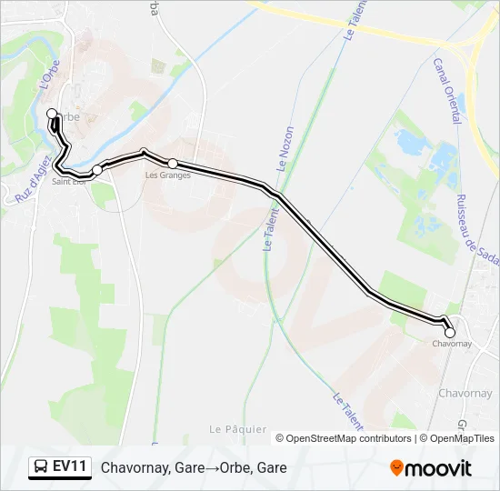 EV11 Bus Line Map