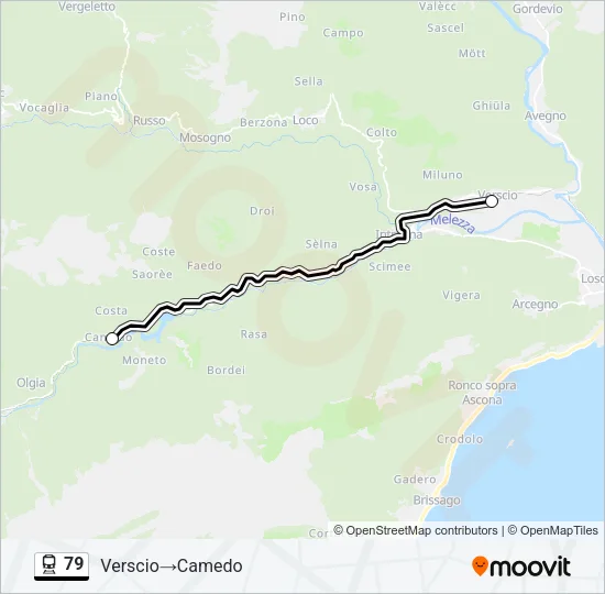 Plan de la ligne 79 de train