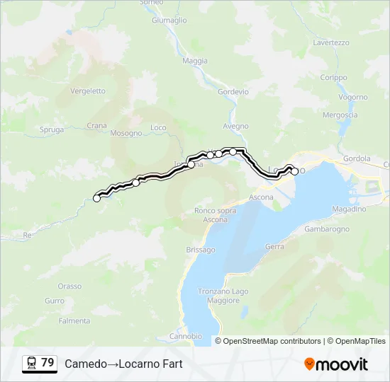 Plan de la ligne 79 de train