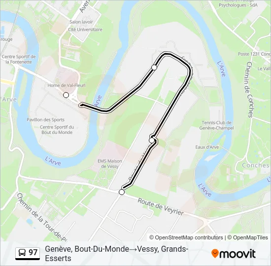 97 Bus Line Map