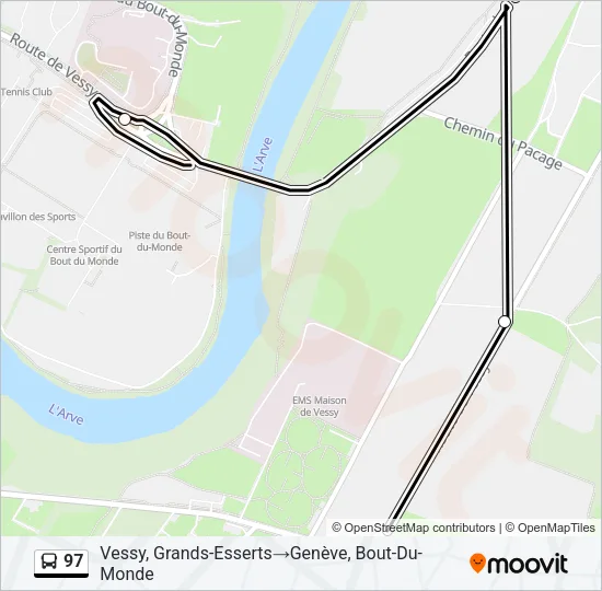 Plan de la ligne 97 de bus