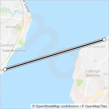 Plan de la ligne N4 de ferry