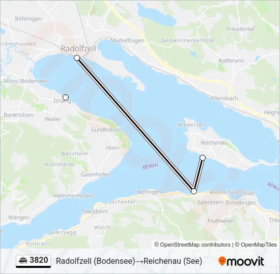 Plan de la ligne 3820 de ferry