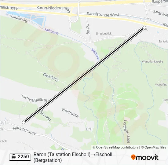 2250 Cable Car Line Map