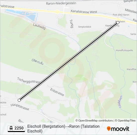 2250 Cable Car Line Map