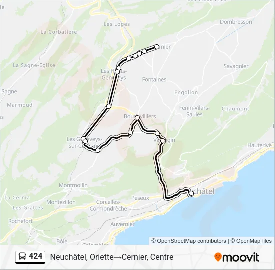 424 Bus Line Map