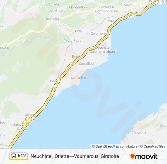612 Bus Line Map