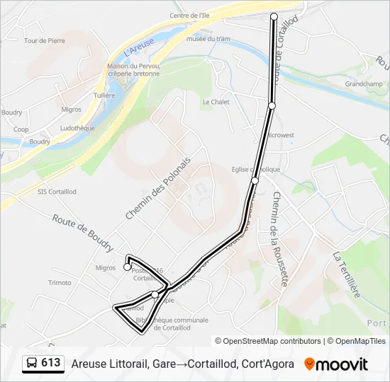 613 Bus Line Map