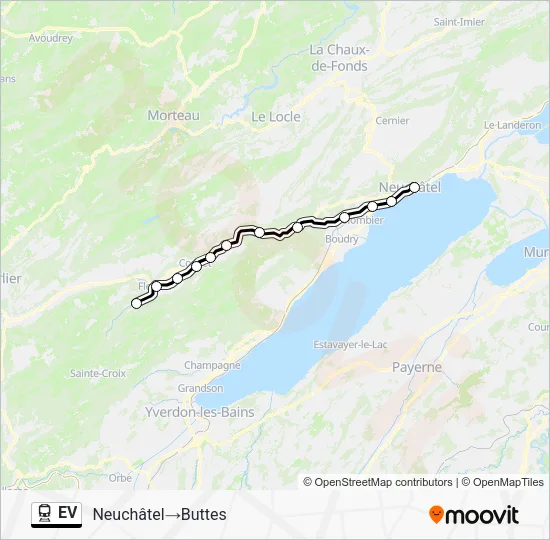 EV Train Line Map