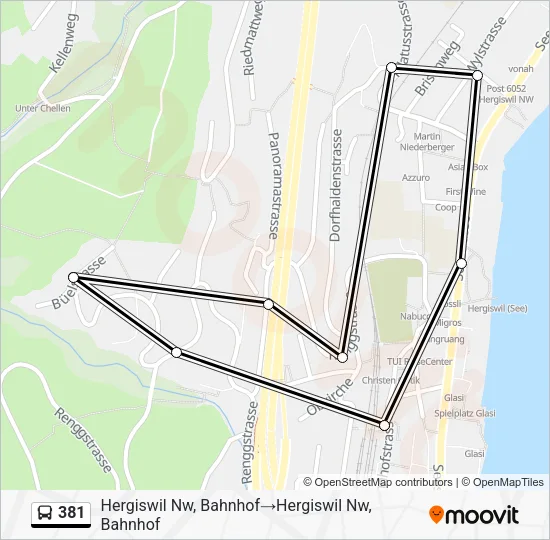 381 Bus Line Map