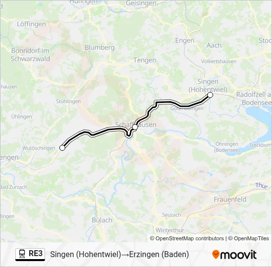 RE3 Train Line Map
