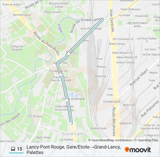 15 Bus Line Map