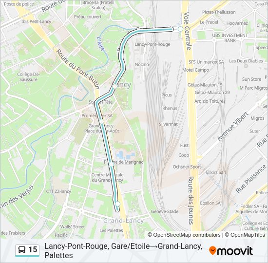 15 Bus Line Map