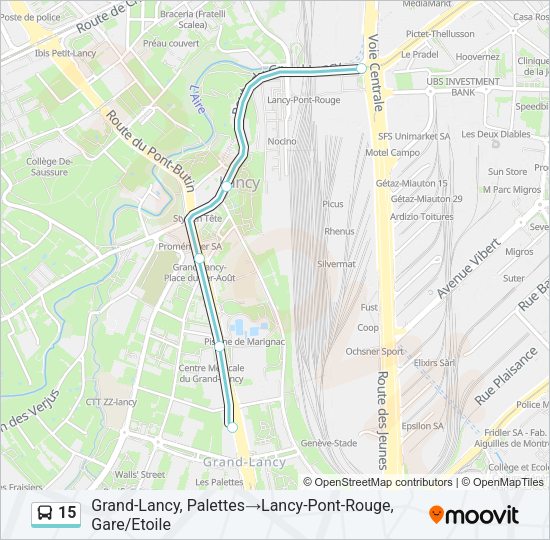 15 Bus Line Map