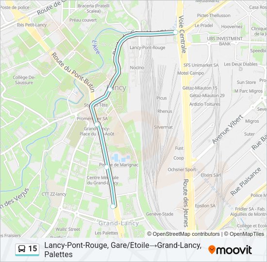 15 Bus Line Map