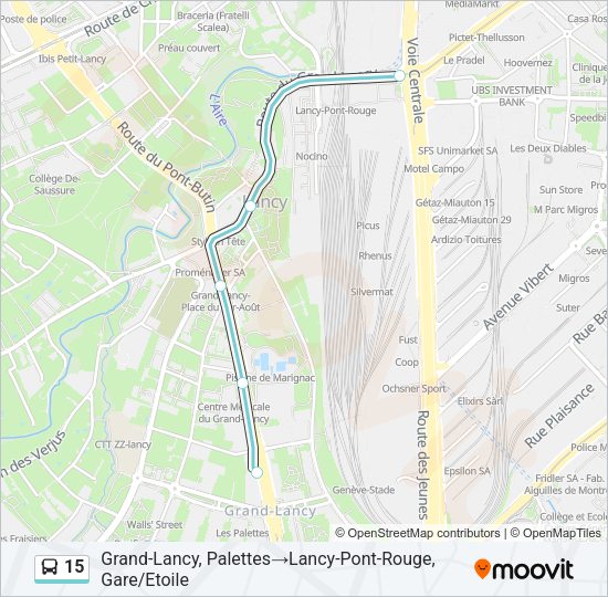 15 Bus Line Map