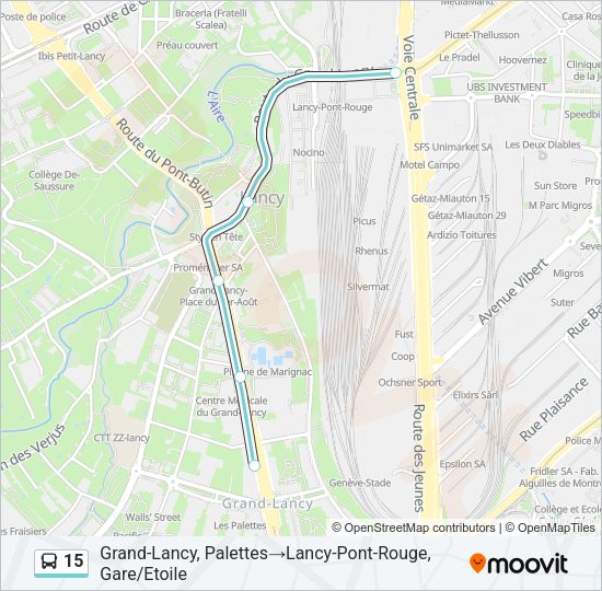 15 Bus Line Map