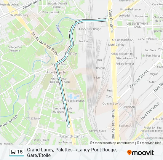 15 Bus Line Map