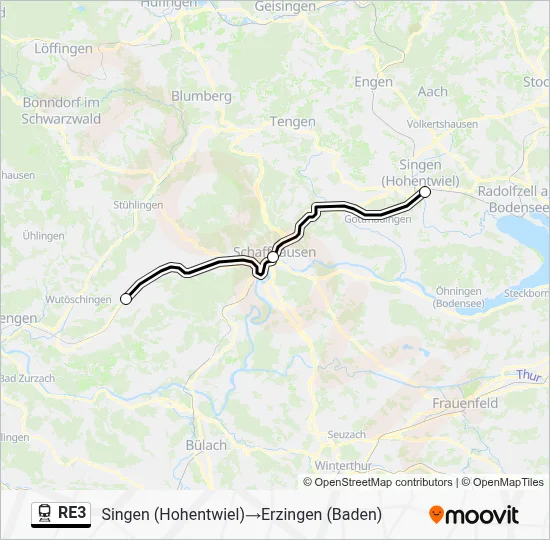 RE3 Train Line Map