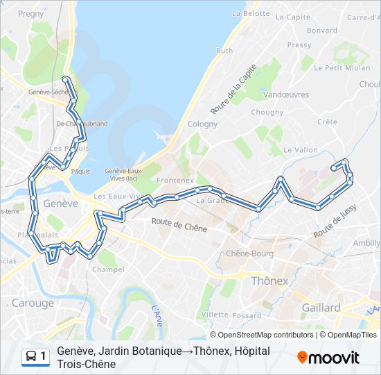 1 Bus Line Map