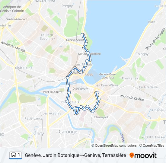 1 Bus Line Map
