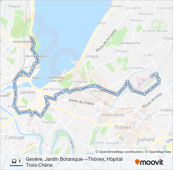 1 Bus Line Map