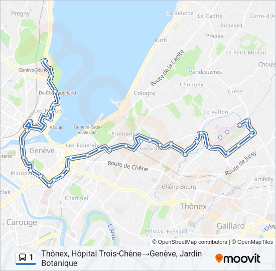 1 Bus Line Map