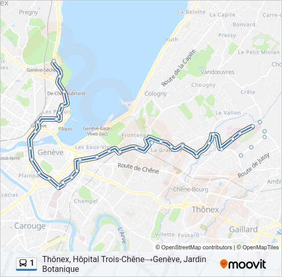 1 Bus Line Map